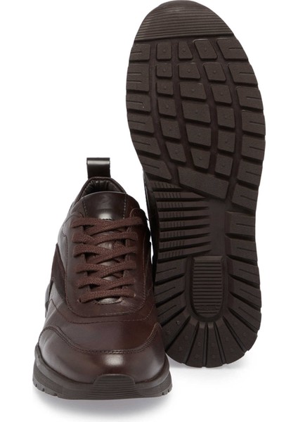 Kahve Hakiki Deri Erkek Sneaker - E24S1AY57026-A24 fırsatları