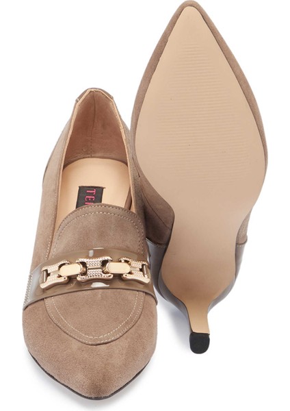 Vizon Hakiki Süet Deri Kadın Stiletto - K24S1AY67515-A02 fırsatları
