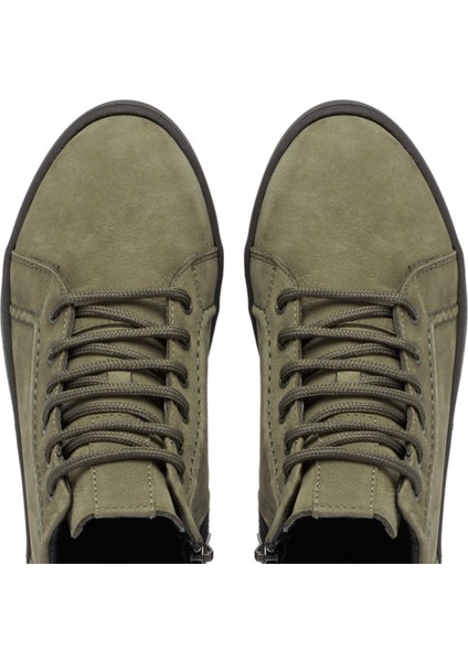 Yeşil Hakiki Nubuk Deri Kadın Casual Bot - K24K1BT67633-G98 indirimleri