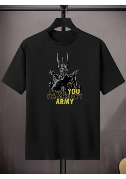 Sauron Army Yüzüklerin Efendisi Lotr Baskılı Pamuk T-Shirt