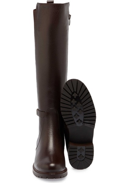 Kahve Deri-Tekstil Kadın Klasik Çizme - K24K1CM67712-A42 fırsatları