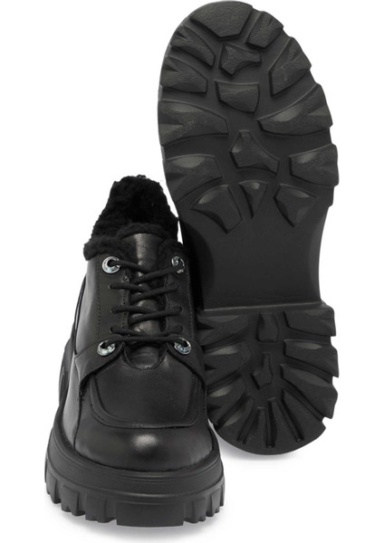 Siyah Hakiki Deri Kadın Casual Ayakkabı - K24S1AY67553-A23 fırsatları