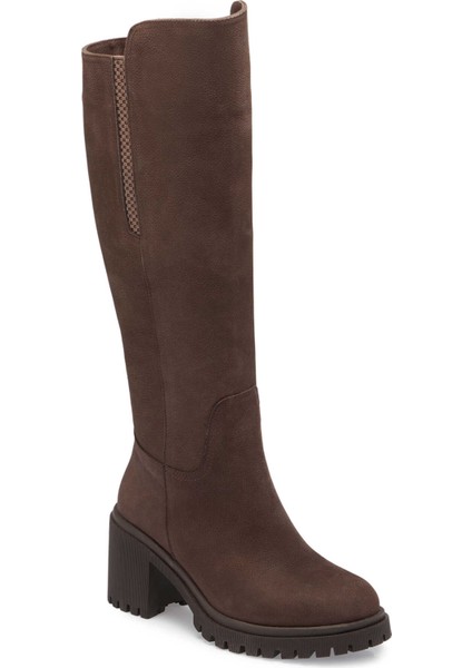 Kahve Hakiki Nubuk Deri Kadın Casual Çizme - K24K1CM67584-A39
