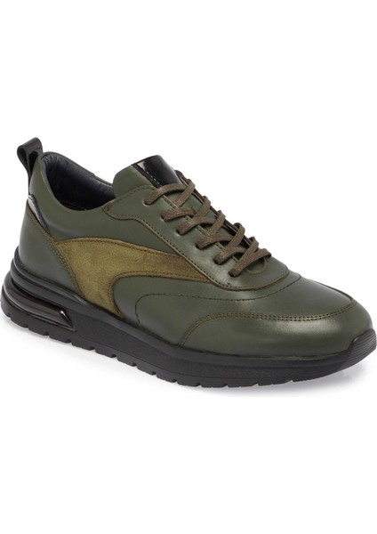 Yeşil Hakiki Deri Erkek Sneaker - E24S1AY57026-H48