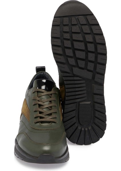 Yeşil Hakiki Deri Erkek Sneaker - E24S1AY57026-H48 fırsatları