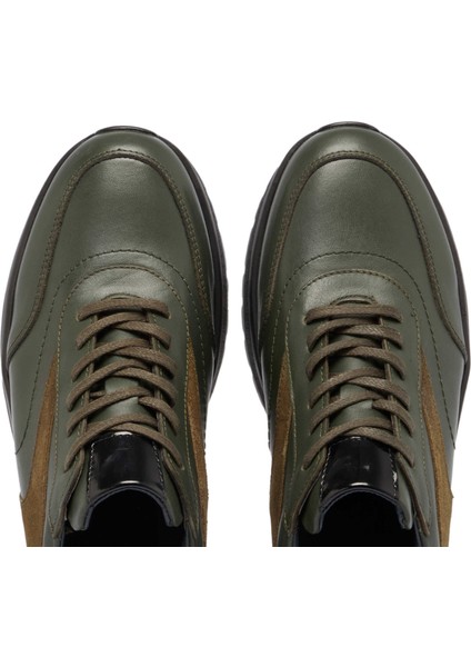Yeşil Hakiki Deri Erkek Sneaker - E24S1AY57026-H48 indirimleri