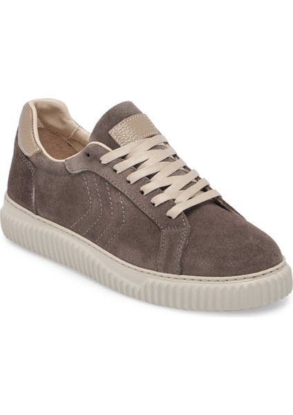 Bej Hakiki Süet Deri Kadın Sneaker - K24S1AY67593-T86