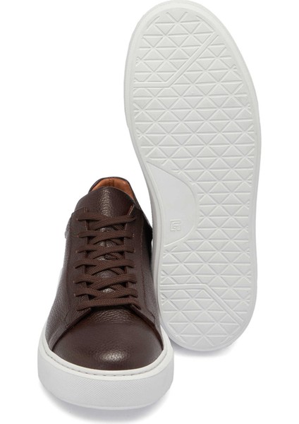 Kahve Hakiki Deri Erkek Sneaker - E24S1AY56961-A42 fırsatları