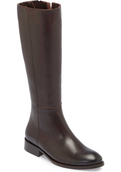 Kahve Hakiki Deri Kadın Klasik Çizme - K24K1CM67555-A24