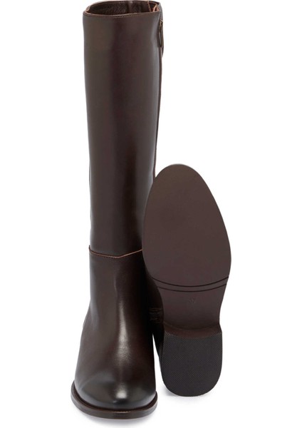 Kahve Hakiki Deri Kadın Klasik Çizme - K24K1CM67555-A24 fırsatları