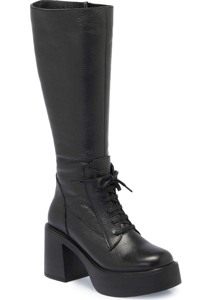 Siyah Hakiki Deri Kadın Casual Çizme - K23K1CM67074-A41