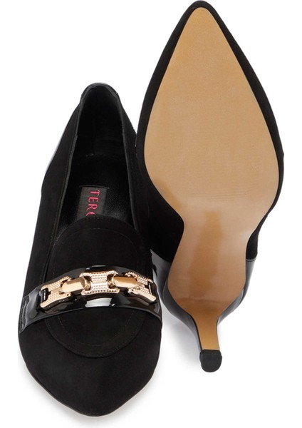 Siyah Hakiki Süet Deri Kadın Stiletto - K24S1AY67515-A01 fırsatları