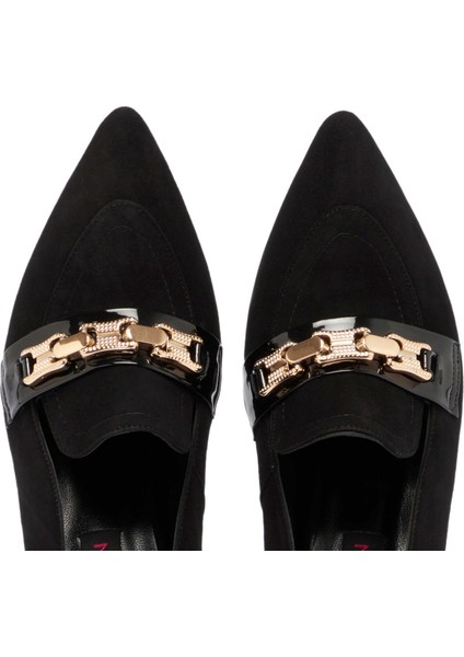 Siyah Hakiki Süet Deri Kadın Stiletto - K24S1AY67515-A01 indirimleri