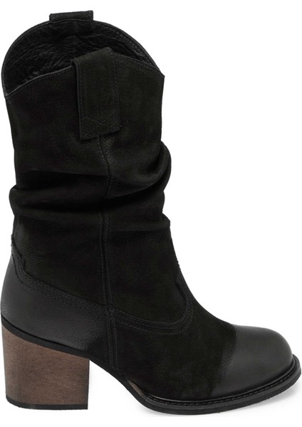 Siyah Hakiki Nubuk Deri Kadın Casual Bot - K24K1BT67590-A64 modelleri
