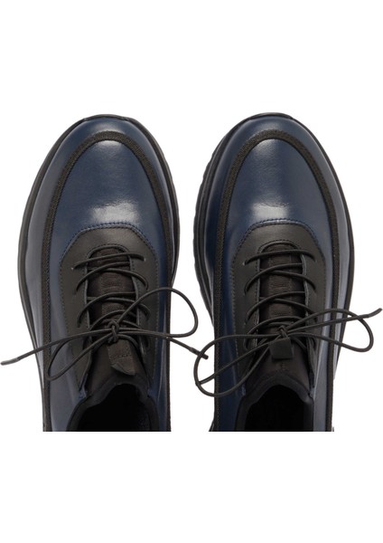 Lacivert Hakiki Deri Erkek Sneaker - E24S1AY57027-A31 indirimleri