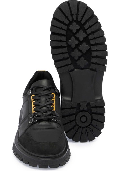 Siyah Hakiki Deri Erkek Sneaker - E24S1AY57100-A23 fırsatları