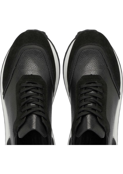 Siyah Hakiki Deri Erkek Sneaker - E24S1AY56959-W19 indirimleri