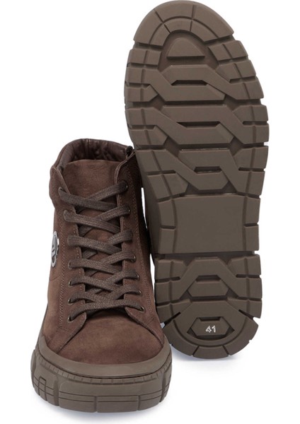 Kahve Hakiki Nubuk Deri Erkek Casual Bot - E24K1BT57080-B52 fırsatları