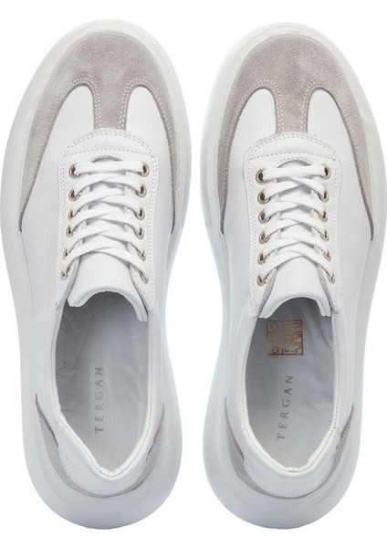 Beyaz Hakiki Deri Erkek Sneaker - E25I1AY57223-A26 indirimleri