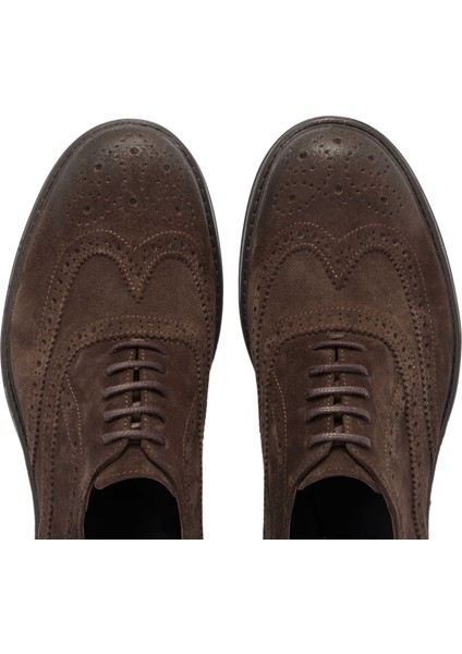 Kahve Hakiki Süet Deri Erkek Klasik Ayakkabı - E24S1AY56970-B85 indirimleri