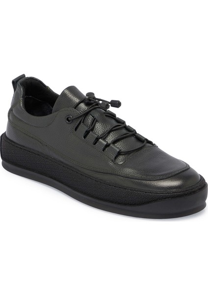 Yeşil Hakiki Deri Erkek Sneaker - E24S1AY57137-H48