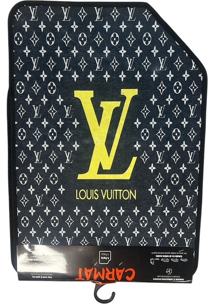 Universal Lv Siyah Sarı Dekor Paspas Kaydırmaz Taban Yıkanabilir