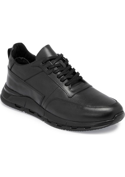 Siyah Hakiki Deri Erkek Sneaker - E24S1AY57097-A23