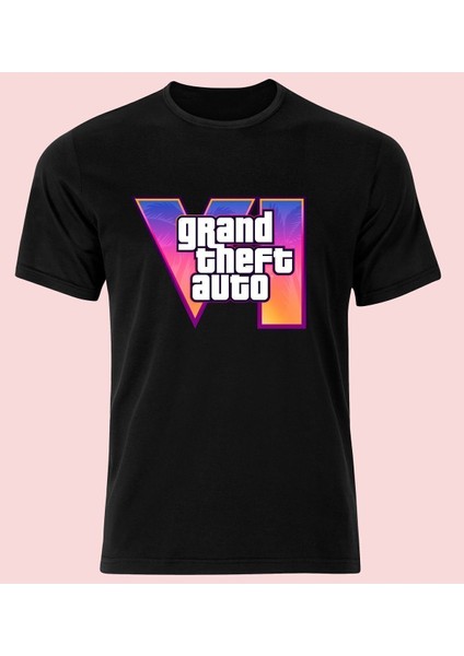 Gta 6 Baskılı Unisex Pamuk T-Shirt