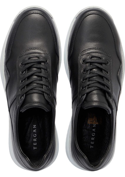Siyah Hakiki Deri Erkek Sneaker - E25I1AY57305-A23 indirimleri