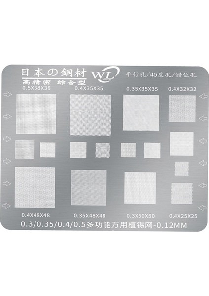 Arelene Çok Fonksiyonlu Bga Şablon 0.3/0.35/0.4/0.5/paralel/45 Derece Delik Evrensel Lehim Şablonu Bga Reballing Şablon (Yurt Dışından) fiyatları