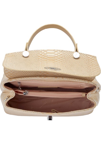 Bej Hakiki Deri Kadın El Çantası - S25Y1BC79121-B63 fırsatları