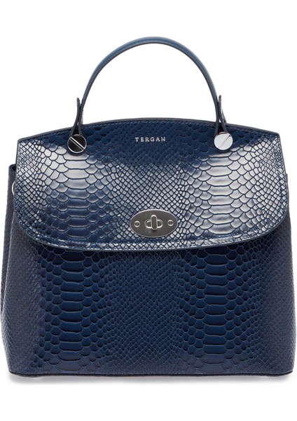 Lacivert Hakiki Deri Kadın El Çantası - S25Y1BC79121-G9C