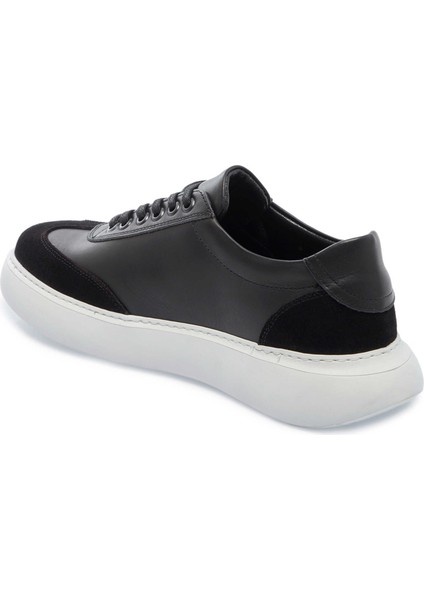 Siyah Hakiki Deri Erkek Sneaker - E25I1AY57223-A23 fiyatları