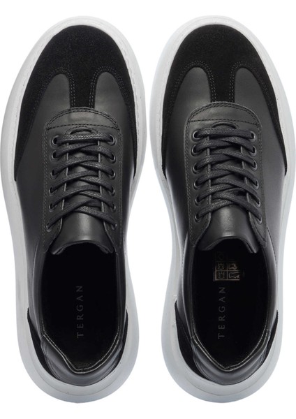 Siyah Hakiki Deri Erkek Sneaker - E25I1AY57223-A23 indirimleri