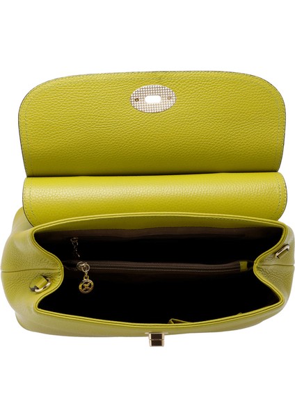 Yeşil Hakiki Deri Kadın El Çantası - S25Y1BC79121-T7A fırsatları
