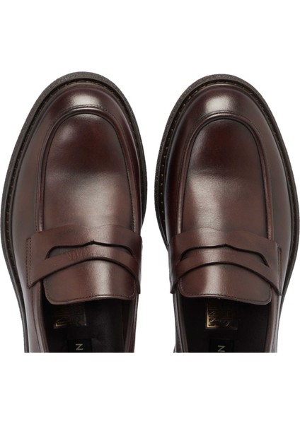 Kahve Hakiki Deri Erkek Casual Ayakkabı - E24S1AY57074-A24 indirimleri