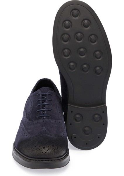 Lacivert Hakiki Süet Deri Erkek Klasik Ayakkabı - E24S1AY56970-D44 fırsatları