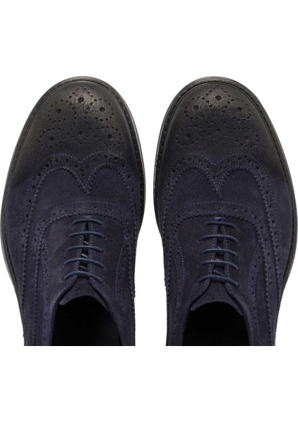 Lacivert Hakiki Süet Deri Erkek Klasik Ayakkabı - E24S1AY56970-D44 indirimleri