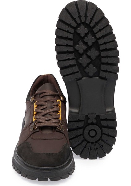 Kahve Hakiki Deri Erkek Sneaker - E24S1AY57100-A24 fırsatları