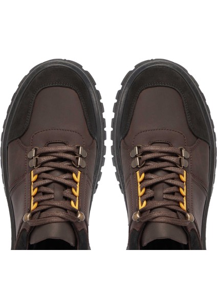 Kahve Hakiki Deri Erkek Sneaker - E24S1AY57100-A24 indirimleri