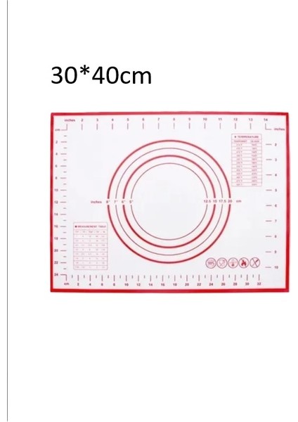 -Krd Home Silikon Hamur Matı KRD-5612 Kırmızı 40 x 30 cm