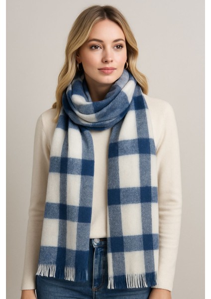 Kadın Ekose Desenli Kışlık Şal – Yumuşak Akrilik, 70X200 Cm, Sıcak ve Şık