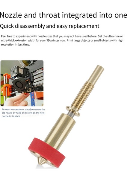 Klon Nozul All-1 In-1 Bimetal Nozullar Hotend Extruder Için Heatbreak Pirinç Titanyum 0.25MM (Yurt Dışından)