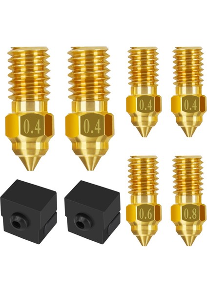 Ender 3 V3 Se Nozul Kiti Için 6pc, 3D Yazıcı Pirinç Nozulları 0.4mm 0.6mm 0.8mm, Yüksek Sıcaklık Direnç Ekstrüder Nozulları (Yurt Dışından)