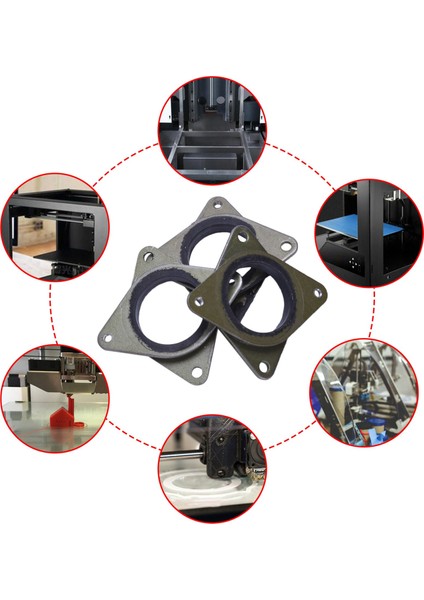 Yükseltilmiş Nema 17 Step Steel ve Lastik Titreşim Donanımları 3D Yazıcı Kırmızılık Cr-10, CR-10S, CR-10S Için M3 Vida -Cnc ile Ender 3 (3 Paket) (Yurt Dışından) modelleri