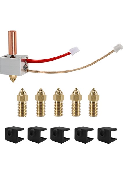 Neptune 4/4 Pro, 3D Yazıcı Hotend Hotend Isı Blok Kiti 5 Pcs Silikon Çorap ve Nozullar Için Hotend Isıtma Bloğu Kiti (Yurt Dışından)
