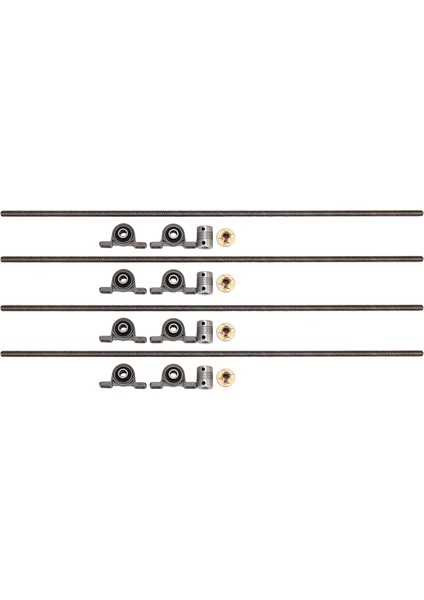 3D Yazıcı Için 4x T8 8mm 500MM Kurşun Vidalı Çubuk (Yurt Dışından)