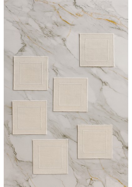 Beyaz Detaylı Çift Kare 6'lı Kokteyl Peçete fiyatları