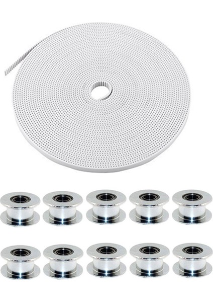1x Pu Çelik Çekirdek Gt2 Kemer 2gt Zamanlama Kemeri ve 10X Gt2 20 Dişsiz Deli 5mm Alüminyum Zamanlama Kemer Avı Kasnağı (Yurt Dışından) fiyatları
