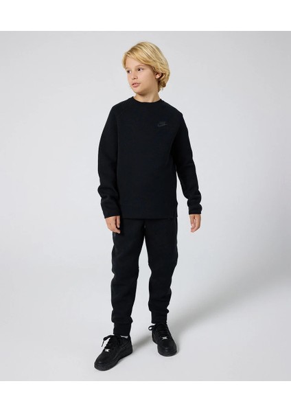 Tech Fleece Unisex Çocuk Siyah Bisiklet Yaka Sweatshirt - (FD3293-010 ) fiyatları